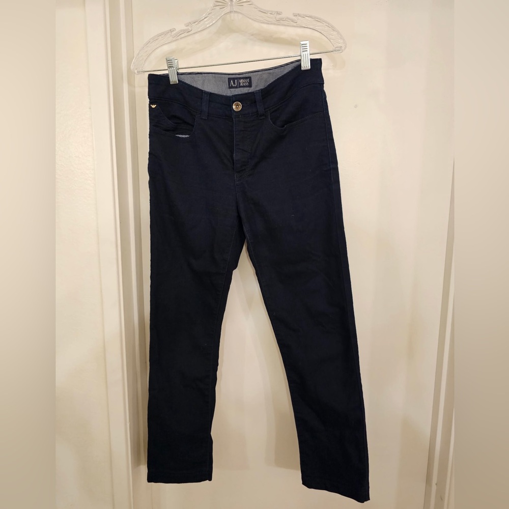 ✨ Armani Jeans Dark Navy Slim-Fit Pants – Size 28EU – Gently Used ✨